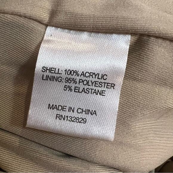 Lovers + Friends Paisley Ribbed Sweater Knit Pencil Side Zip Skirt sz L in Taupe - Picture 7 of 13